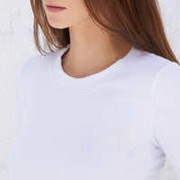 Blusa Canelada Viscose Manga 3/4 Feminina - Branco
