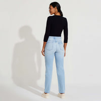 Blusa Canelada Viscose Manga 3/4 Feminina - Preto