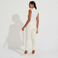 Regata Canelada Viscose Gola Alta Feminina - Off White
