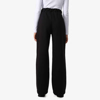 Calça Wide Leg Moletom Flanelado Feminina - Preto