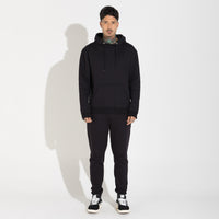 Blusão Moletom Flanelado Capuz - Preto