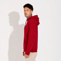 Blusão Moletom Flanelado Capuz - Vermelho Escarlate