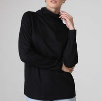 Camiseta Pima Gola Rolê Feminina | Life Collection - Preto