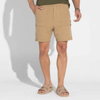 Bermuda Blend Linho Masculina - Bege Pastel