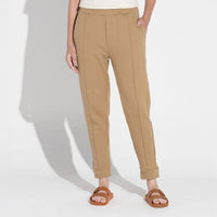 Calça Jogger Moletinho Strech Linho Unissex - Bege Pastel