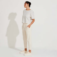 Calça Jogger Moletinho Strech Linho Unissex - Natural