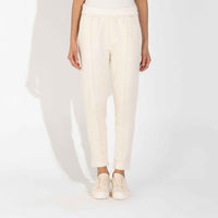 Calça Jogger Moletinho Strech Linho Unissex - Natural