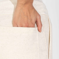 Calça Jogger Moletinho Strech Linho Unissex - Natural