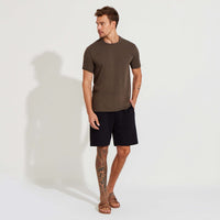 Camiseta Coffee Gola Dupla Masculina - Mocha