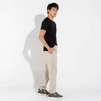 Calça Reta Amarração Masculina - Bege Aveia