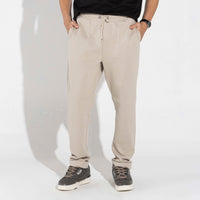 Calça Reta Amarração Masculina - Bege Aveia
