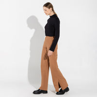 Calça Fenda Lateral Feminina - Ocre
