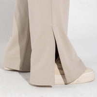 Calça Fenda Lateral Feminina - Bege Aveia