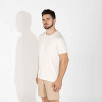 Camiseta Blend Linho Masculina - Natural