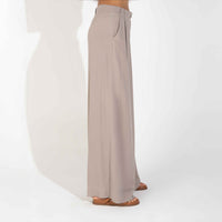 Calça Pantalona Viscose Feminina - Light Taupe