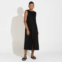 Vestido Midi Linho - Preto