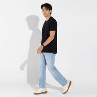 Camiseta Algodão Pima Gola Dupla Masculina | Life Collection - Preto