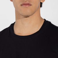 Camiseta Algodão Pima Gola Dupla Masculina | Life Collection - Preto