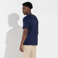 Camiseta Algodão Pima Recorte Masculina | Life Collection - Azul Marinho