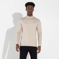 Camiseta Cotton Pima Gola Alta | Life Collection - Bege Aveia