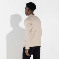 Camiseta Cotton Pima Gola Alta | Life Collection - Bege Aveia