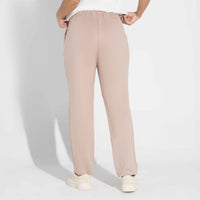 Calça Dense Viscose Alfaiataria Feminina - Bege Amêndoa