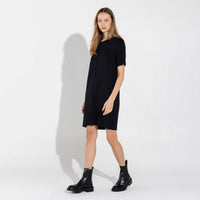 Vestido Dense Viscose T-Shirt - Preto