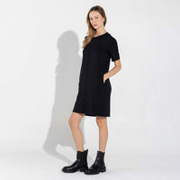 Vestido Dense Viscose T-Shirt - Preto