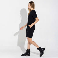 Vestido Dense Viscose T-Shirt - Preto