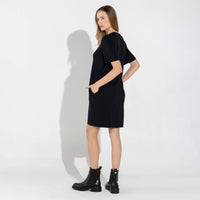 Vestido Dense Viscose T-Shirt - Preto