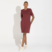 Vestido Dense Viscose T-Shirt - Bordô