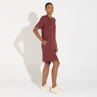 Vestido Dense Viscose T-Shirt - Bordô