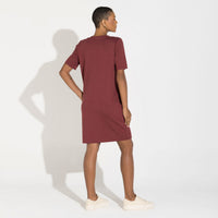 Vestido Dense Viscose T-Shirt - Bordô