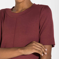 Vestido Dense Viscose T-Shirt - Bordô