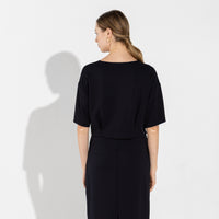 Camiseta Dense Viscose Pregas Feminina - Preto