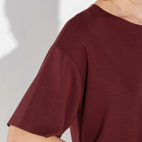 Camiseta Dense Viscose Pregas Feminina - Bordô