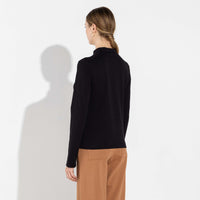 Camiseta Cotton Pima Manga Longa Gola Alta Feminina | Life Collection - Preto