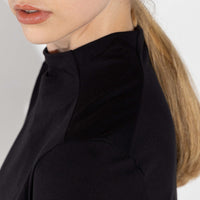 Camiseta Cotton Pima Manga Longa Gola Alta Feminina | Life Collection - Preto