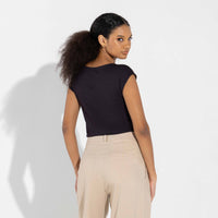 Blusa Modal Cropped Feminina - Preto