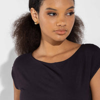 Blusa Modal Cropped Feminina - Preto