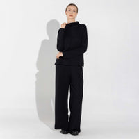 Blusa Dense Viscose Manga Longa Feminina - Preto