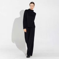 Blusa Dense Viscose Manga Longa Feminina - Preto