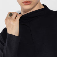 Blusa Dense Viscose Manga Longa Feminina - Preto