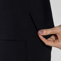 Blusa Dense Viscose Manga Longa Feminina - Preto