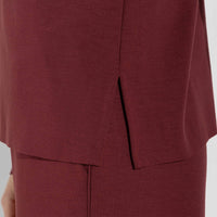 Blusa Dense Viscose Manga Longa Feminina - Bordô