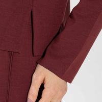 Blusa Dense Viscose Manga Longa Feminina - Bordô