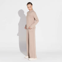 Blusa Dense Viscose Manga Longa Feminina - Bege Amêndoa