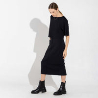 Saia Midi Dense Viscose - Preto