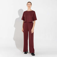 Calça Dense Viscose Feminina - Bordô