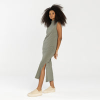 Vestido Cotton Select Regata Gola Alta - Verde Louro